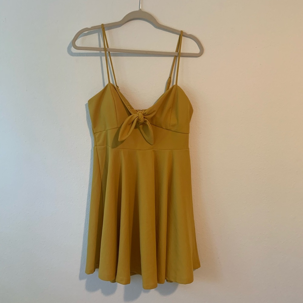 Mustard yellow bow dress